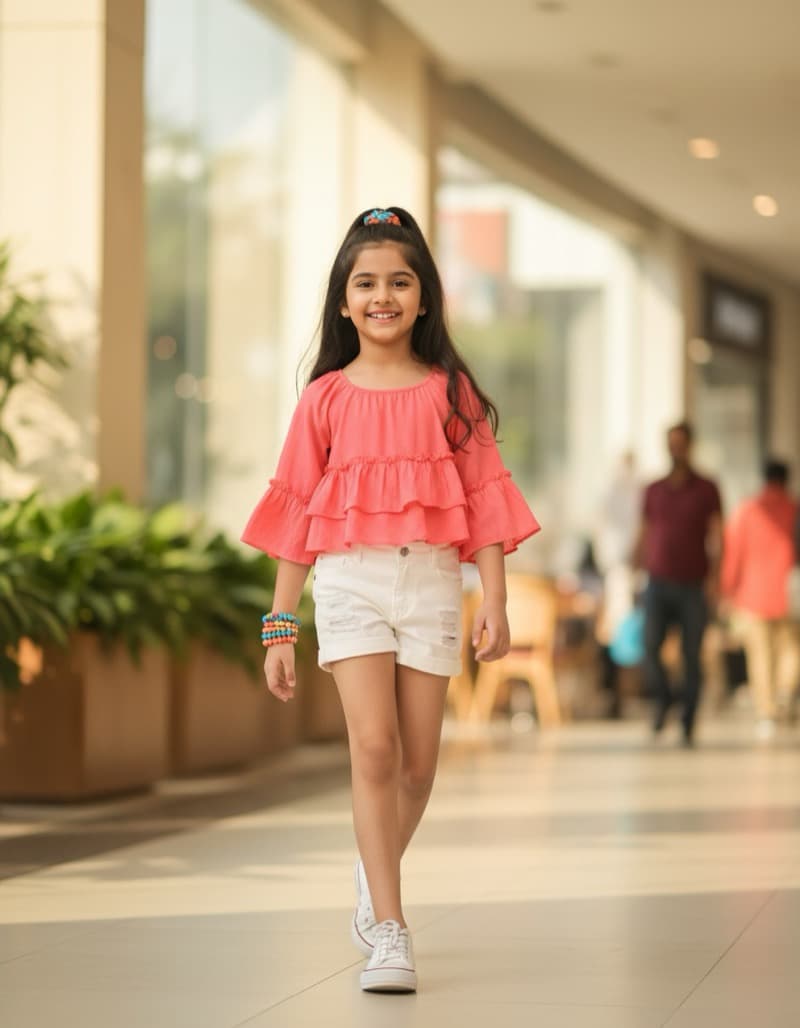 Stylish Indian girl in trendy casual outfit