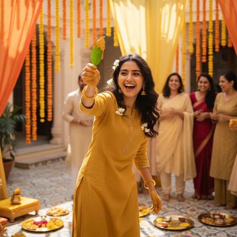 Haldi wedding guest outfit